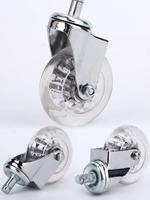 Roulettes Vientiane de 3 pouces en acier inoxydable avec frein Roues en caoutchouc simples et durables silencieuses Produit de bonne qualité
