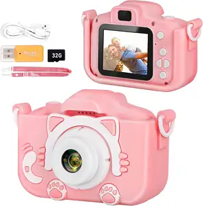 Regalo del Día de los niños de Navidad para niños y niñas de 3 a 6 años, mini cámara para niños, cámara digital HD Selfie para niños