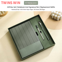 Nouveau style 2026 – Carnet à boucle plate couleur unie avec stylo-plume – Coffret cadeau portable idéal pour offrir