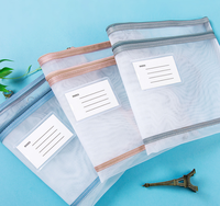Bolsa Organizadora de Documentos A4 de Nailon Transparente con Asa, Bolsillo, Doble Capa y Gran Capacidad