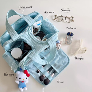 2025 Cross Border Aankomst Lichtgewicht Draagbare Reizen Skincare <span class=keywords><strong>Organizer</strong></span> Kleurrijke Polyester Cosmetische Tas Ontworpen Voor Reizen - Product Image 1