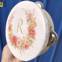 Tambourins de mariage en gros, 6 pouces, instrument de musique personnalisé, tambourin cadeau, instrument de musique pour église, mariage, fête, souvenir