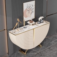 Armoire console moderne du milieu du siècle Armoire de bar fonctionnelle à panneaux de bois avec casier de rangement Caractéristiques décoratives