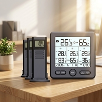 Mini station météo LCD intérieure avec hygromètre de thermomètre d'humidité en plastique à affichage numérique électronique 3 Sens