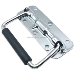 Mini Metal uçuş durumda kabine çelik krom kaplama katlanır kolu müzik kutusu yaylı çekme kolu lityum pil kutusu için - Product Image 5