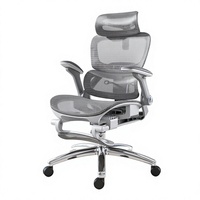 Chaise de bureau ergonomique en maille avec fonction inclinable et pivotante, base 5 étoiles, hauteur réglable pour le travail à domicile, l'ordinateur et le gaming - Idéale pour les longues sessions assises