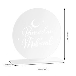 Islamic Muslim Party <b>Decoration</b> Happy Eid Sign Umrah Tabletop Stand Transparent Acrylic <b>Ramadan</b> Mubarak Table Decor - Product Image 3