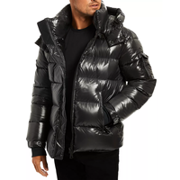 Veste d'hiver rembourrée en duvet imperméable, légère et surdimensionnée, avec design et logo personnalisés en impression puff, pour homme.