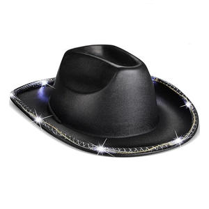 Chapeau de cowboy punk créatif avec logo personnalisé, colliers lumineux disco, accessoires de fête disco des années 70 pour accessoires de scène, enterrement de vie de jeune fille, fête d'anniversaire - Product Image 6