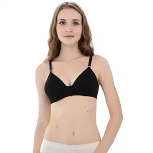 Underwear Breathing High Quality Bamboo Fiber Seamless Women's Bra Simple Pure Color Design Support