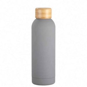 Vaso Térmico Moderno de Acero Inoxidable con Tapa de Madera, Diseño Minimalista para Viajes, Aislamiento de 6-12 Horas, Ecológico, Gran Capacidad - Product Image 1