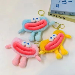 Divertido Llavero de Peluche de Dibujos Animados de 10 cm, Muñeco de Peluche Suave de Algodón para Organización de Llaves, Juguete Organizador de Llaves con Boca Grande - Product Image 1
