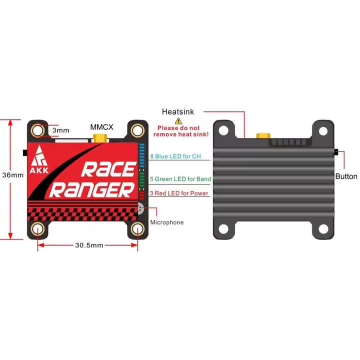 AKK Race Ranger VTX 5.8G 1.6W - Long Range FPV Transmitter