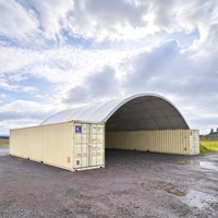 Abri pour conteneur maritime à structure simple de 40 x 38,4 pieds avec couverture en PVC pour le stockage d'équipements et de voitures