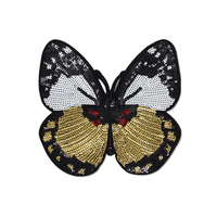 Nouveaux patchs en PVC avec logo personnalisé thermocollant broderie paillettes papillon appliques pour accessoires vestimentaires