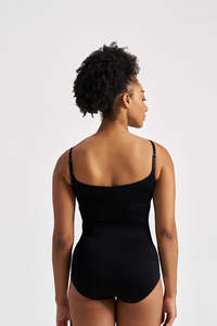 Ladies Full Body Seamless Shapewear Bodysuit <b>Tummy</b> <b>Control</b> Adjustable Shoulder Straps Brief-Cut Bottom Slimming Body Suit - Product Image 3
