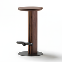 Tabouret de bar moderne de style designer pour hôtel, café, restaurant, salon, meubles de chaise de bar en bois massif