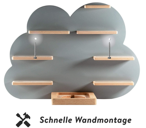 Prix usine figurines personnalisées motif nuage garçons filles chambre d'enfants compatible magnétique fixe requis en bois <span class=keywords><strong>Toniebox</strong></span> étagère - Product Image 2