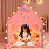 Tente de jeu carrée monocouche en polyester pour enfants, château pliable en PVC imperméable, quatre saisons, pour garçons et filles