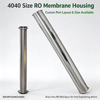 Boîtier de membrane RO en acier inoxydable 4040, réservoir sous pression, système de serrage rapide, équipement de filtration d'eau, 250 L/heure, 1 an