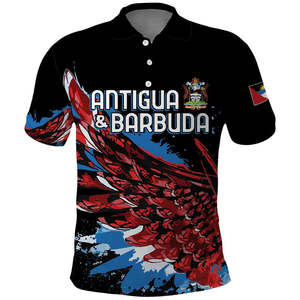 เสื้อโปโลวันครบรอบ<span class=keywords><strong>44th</strong></span> ของแอนติกาและบาร์บูดาเสื้อโปโลลายธงชาติวันครบรอบหนึ่งคนหนึ่งดวงใจ - Product Image 2