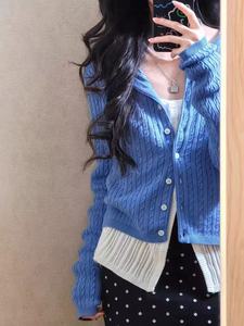 <span class=keywords><strong>Cardigan</strong></span> da <span class=keywords><strong>Donna</strong></span> Personalizzato con Ricamo, Collo Tondo, Bottoni, Maniche Lunghe, Design Semplice e Aderente in Puro <span class=keywords><strong>Cotone</strong></span> di Alta Qualità - Product Image 2