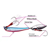 Leurre de pêche 30g, lame métallique rotative, appât spinner spoon 62mm, jig, leurres durs coulants, accessoires de pêche
