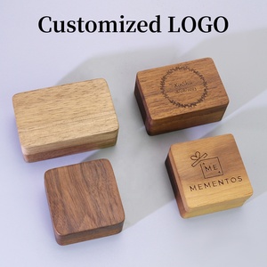 Caja de Joyería de Madera Hecha a Mano, con Logotipo Personalizado Grabado con <span class=keywords><strong>Láser</strong></span>, para Guardar Anillos, Gemelos y Corbatas, Caja de Regalo para <span class=keywords><strong>Hombre</strong></span> - Product Image 2