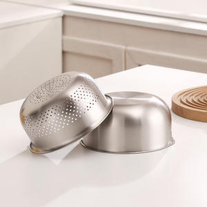 ชุดอ่างล้างจานสแตนเลส 304 สำหรับใช้งานกลางแจ้ง พร้อมชามสลัด สำหรับแคมป์ปิ้ง ล้างผัก ล้างข้าว ใส่ผลไม้ - Product Image 2