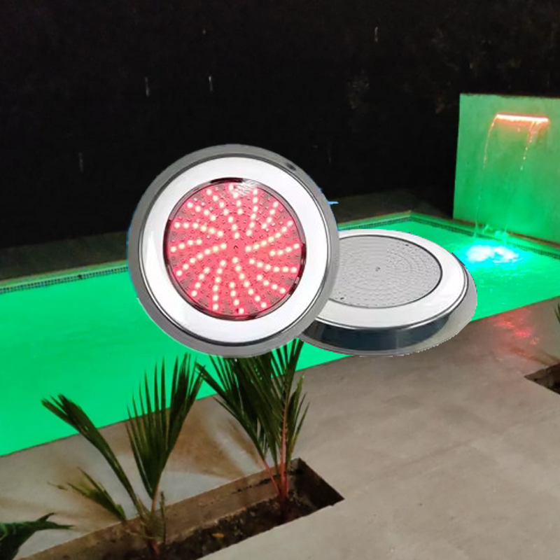 12V IP68 Waterproof Wireless RF Full-Color RGB 304 Stainless Steel Pool Light for Outdoor Pool Fitness Square Villa Community