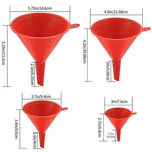 Corong Plastik Serbaguna 4 Buah dengan Mulut Lebar untuk Penggunaan Otomotif dan Dapur-Ukuran Mini Kecil Sedang Besar - Product Image 2