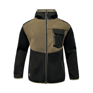 맞춤형 셰르파 양털 재킷 하이브리드 니트 재킷 후드가있는 남성 재킷 - Product Image 1