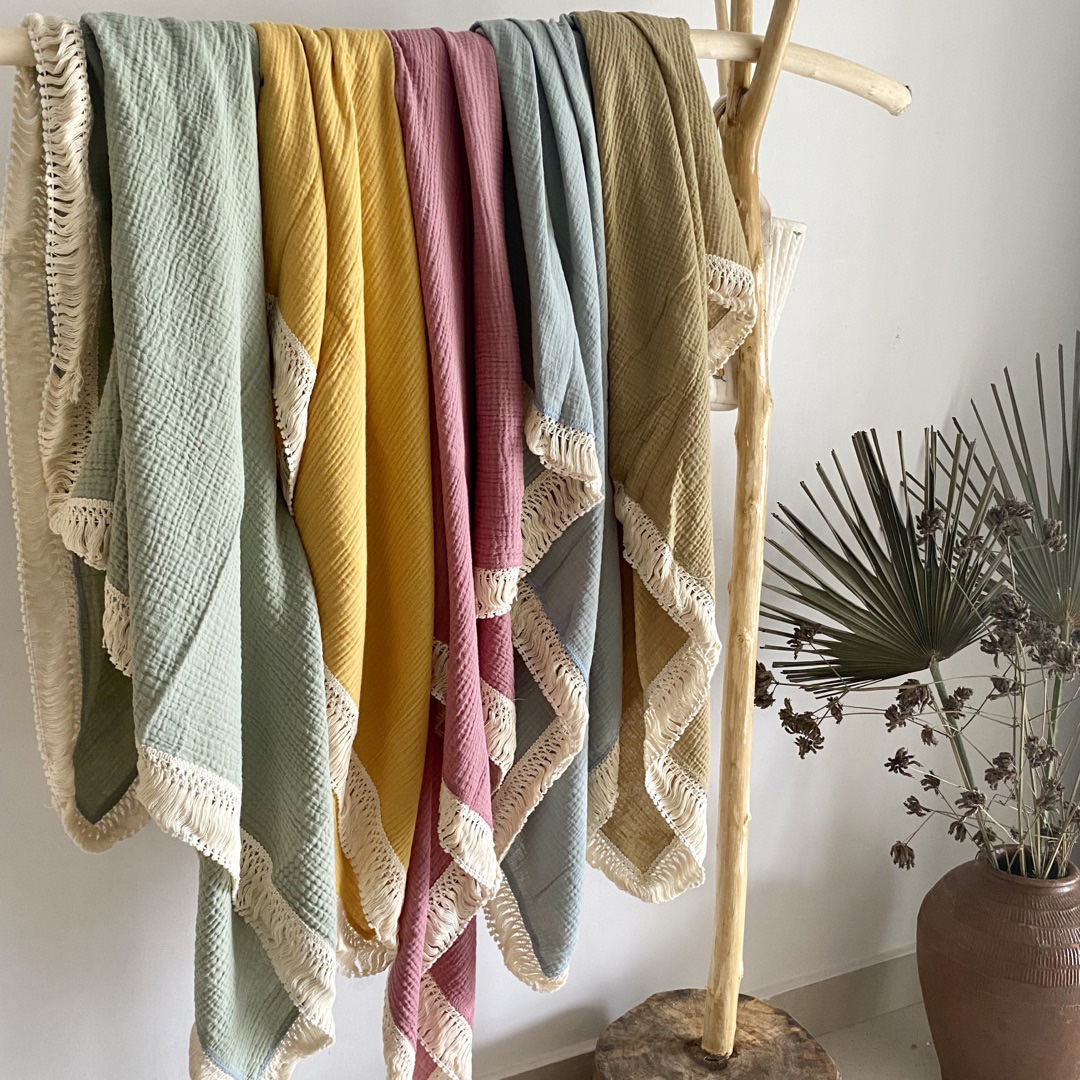 Super soft 100% cotton solid color hometextile fabric muslin crepe