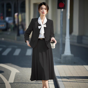 Women's Suit Set Midi Skirt Full Sleeve Polyester Office Lady Anti-Wrinkle Spring Formal Wear - Product Image 1