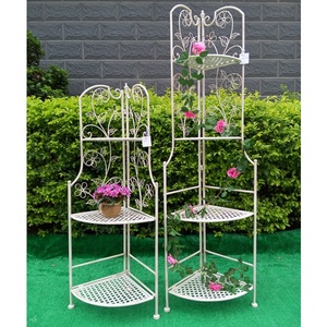 <span class=keywords><strong>Étagère</strong></span>s d'angle décoratives en fer pour fleurs, meubles d'extérieur, ensemble de jardin, certification BV & S G S - Product Image 5