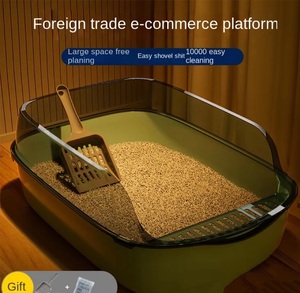 Multifunktion ale, übergroße, spritzwasser geschützte, umwelt freundliche Katzen toilette aus Kunststoff, halb geschlossene Katzen toilette - Product Image 5