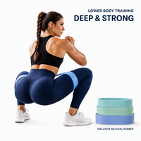 Bandes de Résistance en Latex Robustes pour Exercices de Traction, Lot de 5 Boucles, Haute Élasticité pour Entraînement de Force et Exercices de Fitness à Domicile