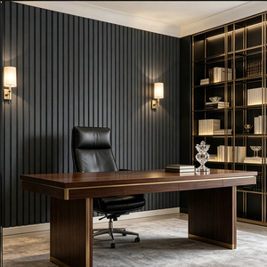 Panneaux muraux acoustiques en bois <span class=keywords><strong>de</strong></span> noyer et feutre NanGong 60x60cm, absorption acoustique très efficace, garantie 1 an, pour la maison, le bureau et le <span class=keywords><strong>studio</strong></span> - Product Image 3