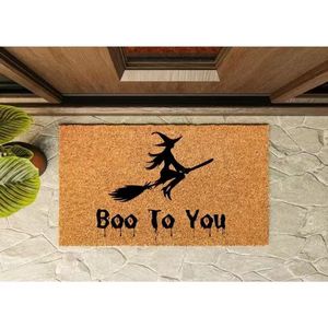 Cangming Entrance Door Mat Imitation Coconut Fiber 40x60cm Welcome Text Outdoor Entryway Mat Modern Style Water Washable - Product Image 2