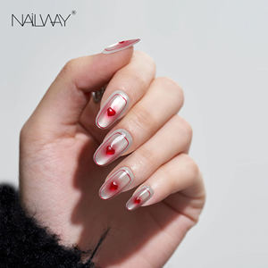 Nailway Amande 10Pcs <span class=keywords><strong>Faux</strong></span> <span class=keywords><strong>Ongles</strong></span> Dégradé Rouge Couleur 3D Coeur Conception Doux <span class=keywords><strong>Gel</strong></span> <span class=keywords><strong>Faux</strong></span> <span class=keywords><strong>Ongles</strong></span> <span class=keywords><strong>Coller</strong></span> sur les <span class=keywords><strong>Ongles</strong></span> - Product Image 2
