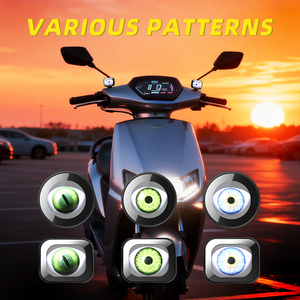 שלט רחוק RGB LED עיני שטן לאופנועים, עמיד למים, תאורת LED רב-מצבי, אור עין שטן מהבהב, מנורת מראה אחורית - Product Image 2