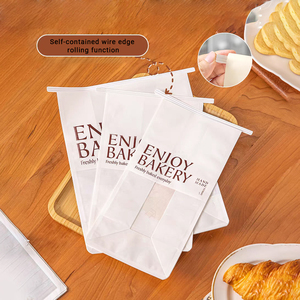 Sac à pain en <span class=keywords><strong>papier</strong></span> kraft écologique de qualité alimentaire avec logo personnalisé, fenêtre transparente et fermeture à lien métallique refermable - Product Image 3