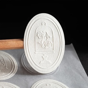 Custom Printed logo Matte Texture Paper Embossed Printing Sticker Three-dimensional Sealing Stickers Packing <b>Labels</b> - Product Image 6