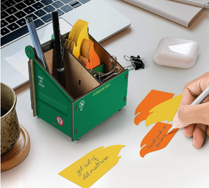 Poubelle de bureau verte Porte-crayon de bureau en bois Porte-stylo - Product Image 2