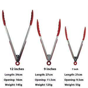 Premium Edelstahl Silikon Lebensmittel zange Set 7 9 <span class=keywords><strong>12</strong></span> Zoll BBQ Grill zange für Küche Kochen & Steak Braten - Product Image 3