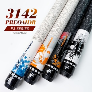 ชุดไม้คิวพูล PREOAIDR 3142 P3 ซีรีส์ รุ่นมืออาชีพ 2 ชิ้น - ไม้บิลเลียดเมเปิ้ลขนาด 58 นิ้ว พร้อมก้านไม้ที่มีการโค้งงอต่ำ (11.5 มม. และ 13 มม.) - Product Image 2