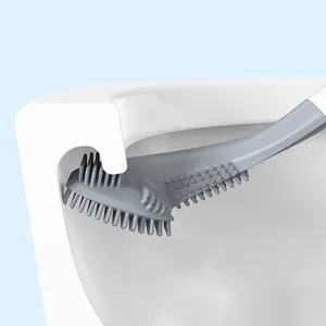 Zenidoo Yh Brosse WC en silicone avec long manche en plastique, séchage rapide, écologique, accessoire de nettoyage pour salle de bain, conception ergonomique - Product Image 6