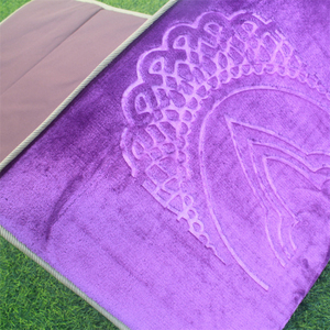 เสื่อสวดมนต์แบบพับได้สีม่วงพร้อมพนักพิงหลัง - Product Image 4