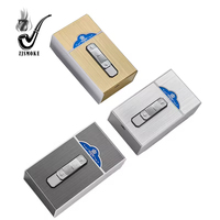 Boîte à cigarettes en métal multifonctionnelle portable, capacité de 20 pièces, étui à cigarettes étanche avec briquet rechargeable par USB