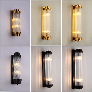 <span class=keywords><strong>Applique</strong></span> murale cylindrique de luxe dorée noire lampe de couloir moderne <span class=keywords><strong>applique</strong></span> murale en cristal pour salon d'hôtel - Product Image 5